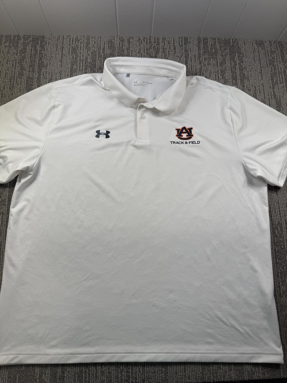 Auburn Tigers Polo Shirt Mens 3XL White NCAA Track & Field Under Armour
